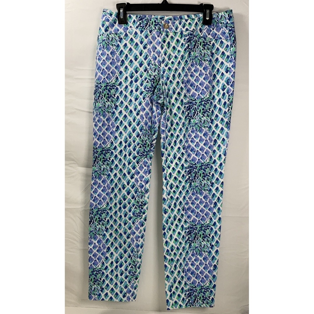 NWT Women's Lilly Pulitzer Kelly Skinny Ankle Pants Pineapples Toe In‎ - Size 8